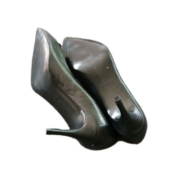 Nine West Malino Black Vegan Pointy Toe 3" Heels Women 10 Corset Pumps Classic - Picture 6 of 6